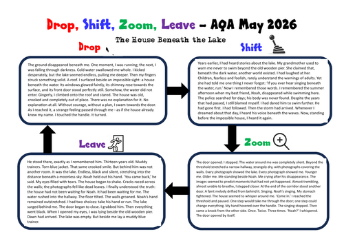 Paper 1 Question 5 AQA May 2026 Model Responses drop, shift, zoom, leave