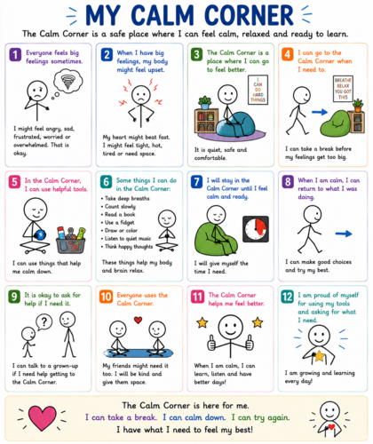 Using the Calm Corner Social Story & Visual Rules | SEN Self-Regulation