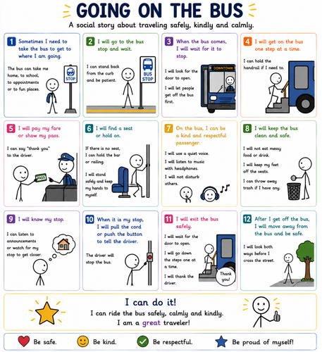 Draft Going on the Bus Social Story & Visual Schedule | SEN Transport Life Skills