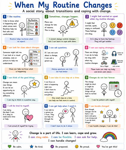 DRAFT Changes in My Routine Social Story & Visual Schedule | SEN Autism Tool