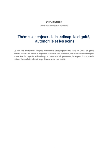 Intouchables – Disability, Dignity, Autonomy and Care