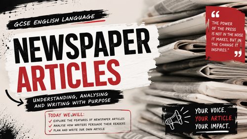 GCSE English Language Newspaper Article Writing Lesson | Paper 2 Question 5 | No Printing Required