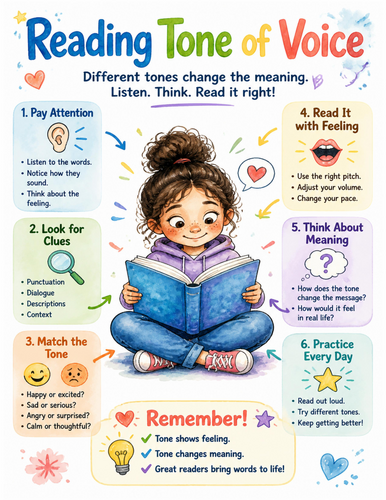 Reading Tone of Voice I Educational Poster I Classroom Decor