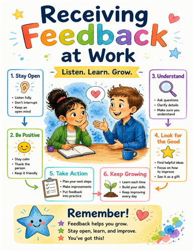 Receiving Feedback at Work I Educational Poster I Classroom Decor