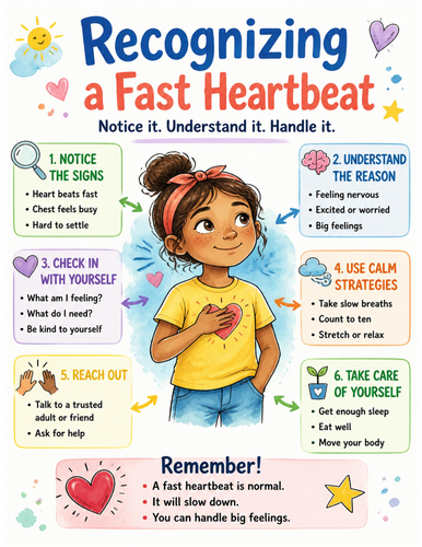 Recognizing a Fast Heartbeat I Educational Poster I Classroom Decor