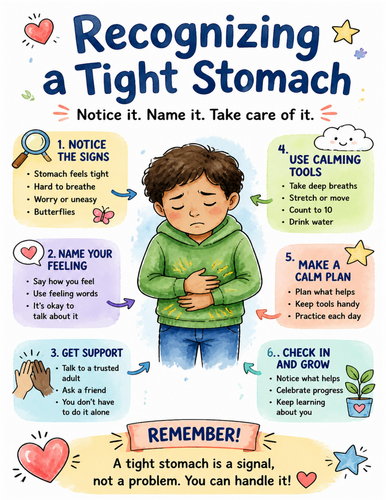 Recognizing a Tight Stomach I Educational Poster I Classroom Decor