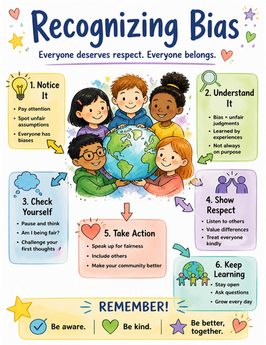 Recognizing Bias I Educational Poster I Classroom Decor