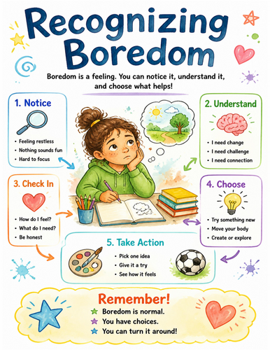 Recognizing Boredom I Educational Poster I Classroom Decor