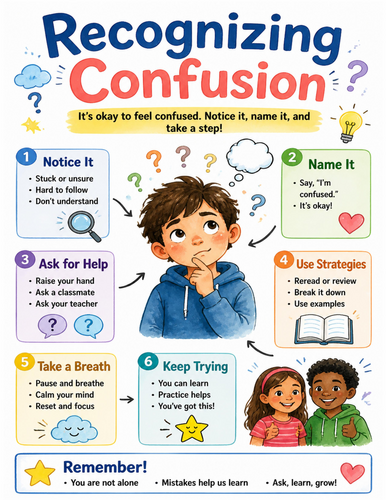 Recognizing Confusion I Educational Poster I Classroom Decor