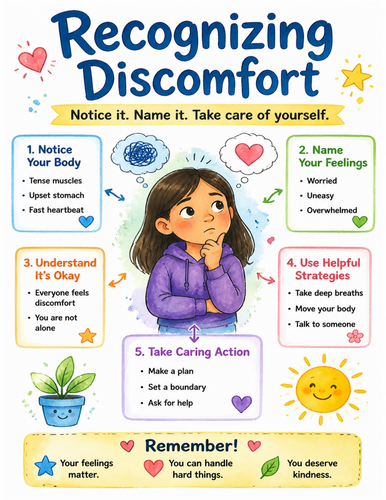 Recognizing Discomfort I Educational Poster I Classroom Decor