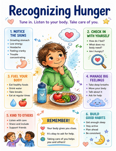 Recognizing Hunger I Educational Poster I Classroom Decor