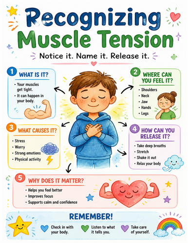 Recognizing Muscle Tension I Educational Poster I Classroom Decor