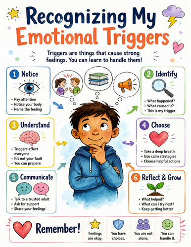 Recognizing My Emotional Triggers I Educational Poster I Classroom Decor