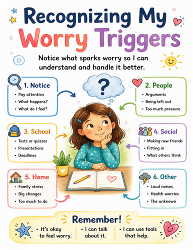 Recognizing My Worry Triggers I Educational Poster I Classroom Decor