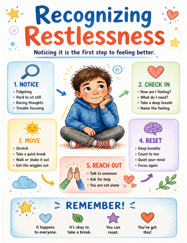 Recognizing Restlessness I Educational Poster I Classroom Decor