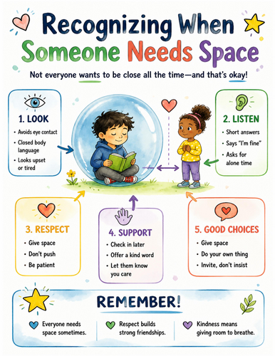 Recognizing When Someone Needs Space I Educational Poster I Classroom Decor