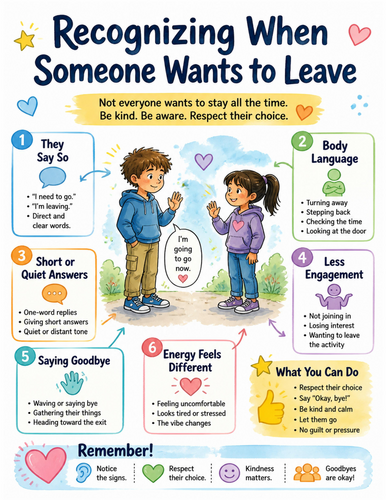 Recognizing When Someone Wants to Leave I Educational Poster I Classroom Decor