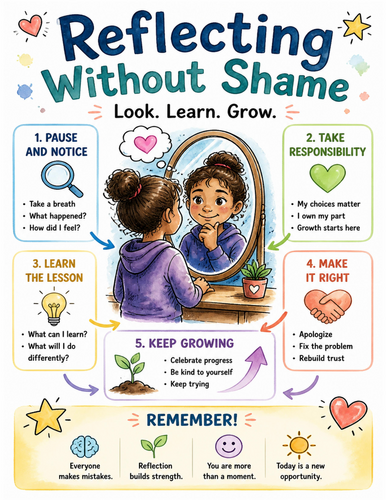 Reflecting Without Shame I Educational Poster I Classroom Decor