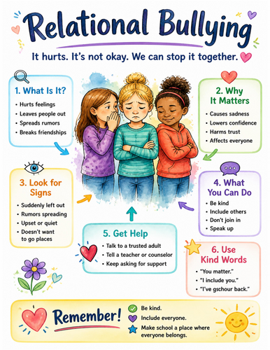 Relational Bullying I Educational Poster I Classroom Decor