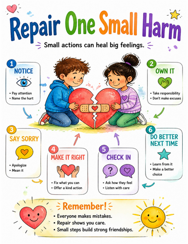 Repair One Small Harm I Educational Poster I Classroom Decor