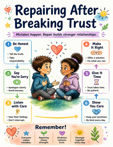 Repairing After Breaking Trust I Educational Poster I Classroom Decor