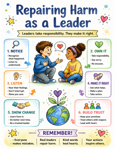Repairing Harm as a Leader I Educational Poster I Classroom Decor