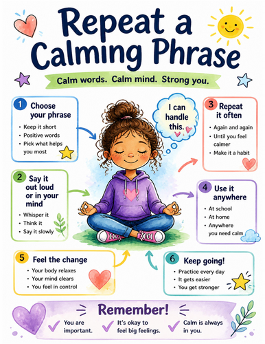 Repeat a Calming Phrase I Educational Poster I Classroom Decor