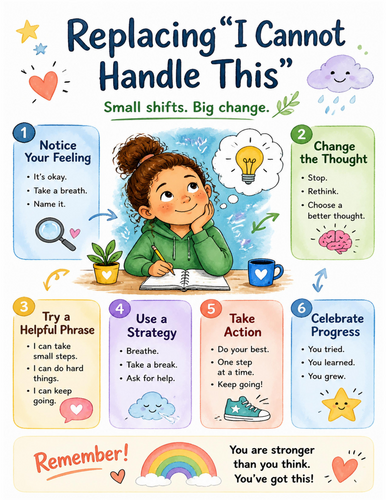 Replacing “I Cannot Handle This” I Educational Poster I Classroom Decor