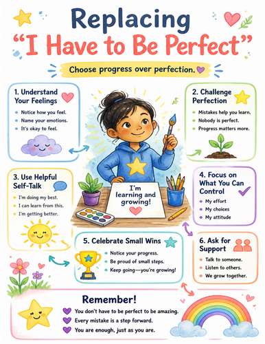 Replacing “I Have to Be Perfect” I Educational Poster I Classroom Decor