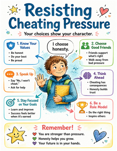 Resisting Cheating Pressure I Educational Poster I Classroom Decor