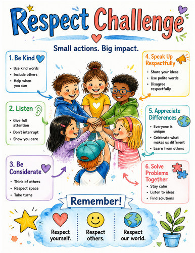 Respect Challenge I Educational Poster I Classroom Decor