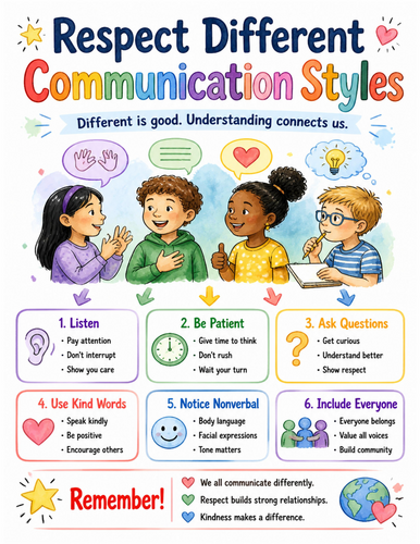 Respect Different Communication Styles I Educational Poster I Classroom Decor