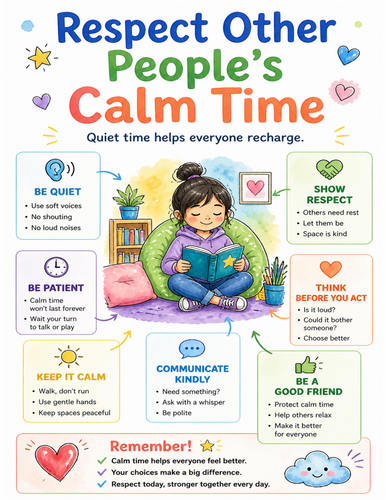 Respect Other People’s Calm Time I Educational Poster I Classroom Decor