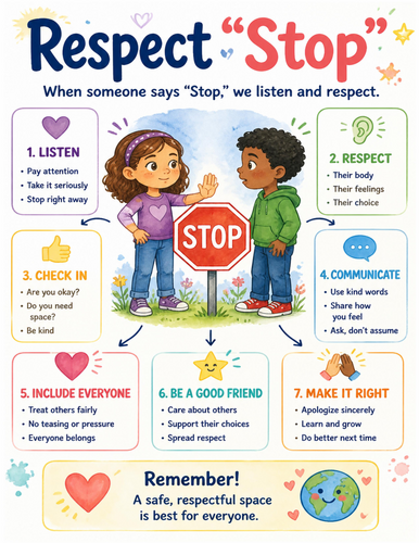 Respect “Stop” I Educational Poster I Classroom Decor