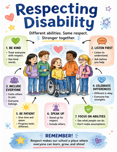 Respecting Disability I Educational Poster I Classroom Decor
