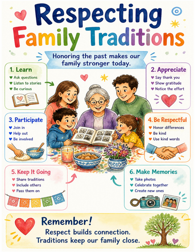 Respecting Family Traditions I Educational Poster I Classroom Decor