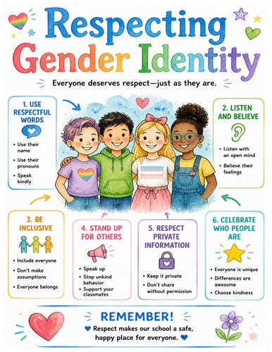 Respecting Gender Identity I Educational Poster I Classroom Decor