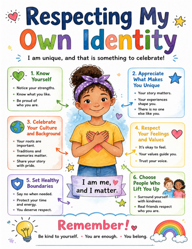 Respecting My Own Identity I Educational Poster I Classroom Decor