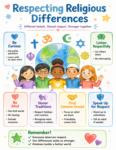 Respecting Religious Differences I Educational Poster I Classroom Decor