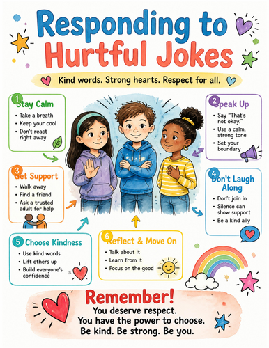 Responding to Hurtful Jokes I Educational Poster I Classroom Decor