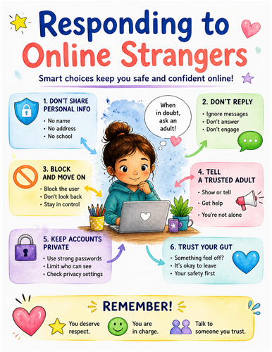 Responding to Online Strangers I Educational Poster I Classroom Decor