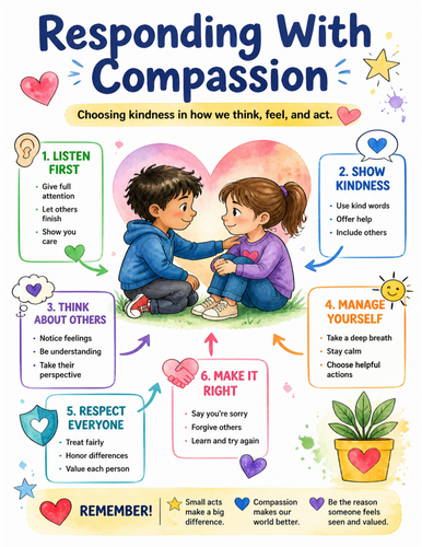 Responding With Compassion I Educational Poster I Classroom Decor