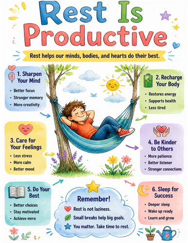 Rest Is Productive I Educational Poster I Classroom Decor