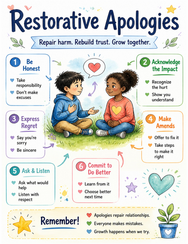 Restorative Apologies I Educational Poster I Classroom Decor