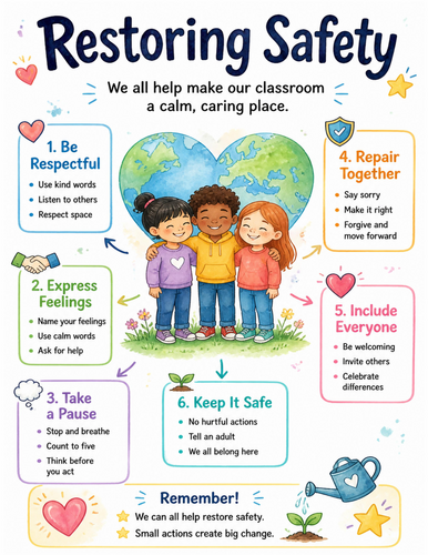 Restoring Safety I Educational Poster I Classroom Decor