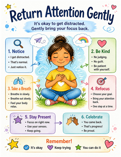 Return Attention Gently I Educational Poster I Classroom Decor