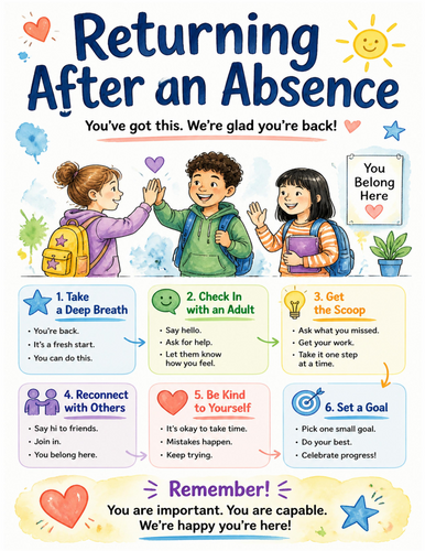 Returning After an Absence I Educational Poster I Classroom Decor