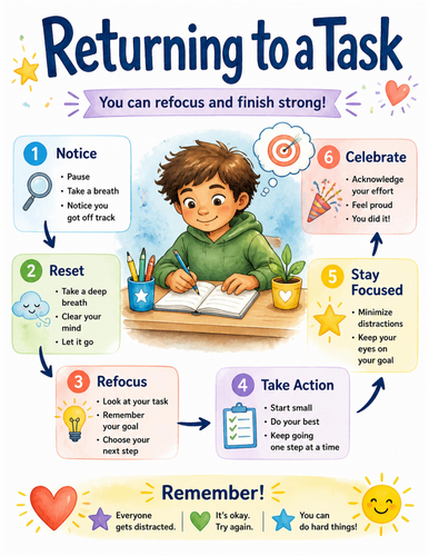 Returning to a Task I Educational Poster I Classroom Decor