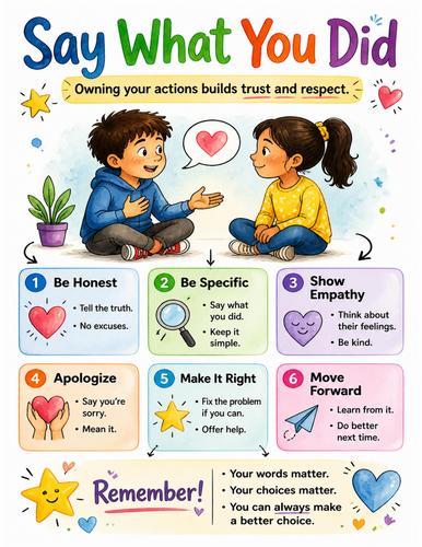 Say What You Did I Educational Poster I Classroom Decor