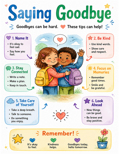 Saying Goodbye I Educational Poster I Classroom Decor